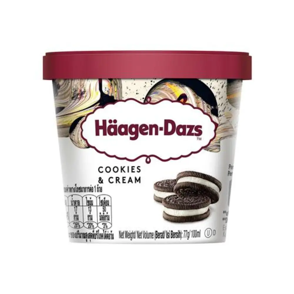 Kem Cookie, Cookies & Cream Ice Cream (100ml) - HAAGEN-DAZS